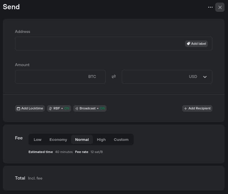 Odesílání Bitcoinu na Trezor