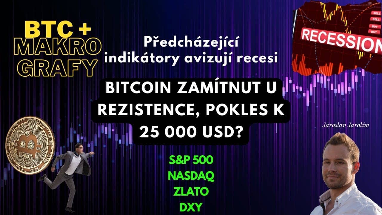 23.04.23 Video analýza: Bitcoin + makro grafy – Pokles k 25 000 USD? – Indikátory avizující recesi
