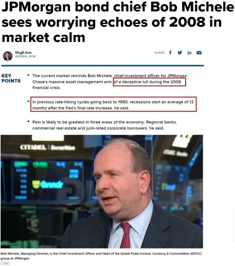 Šéf JPMorgan pro investice očekává recesi v US.