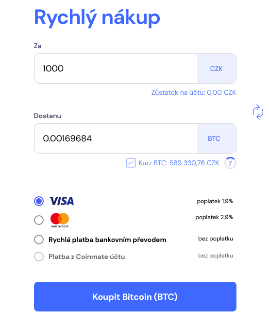 Spready na Coinmate
