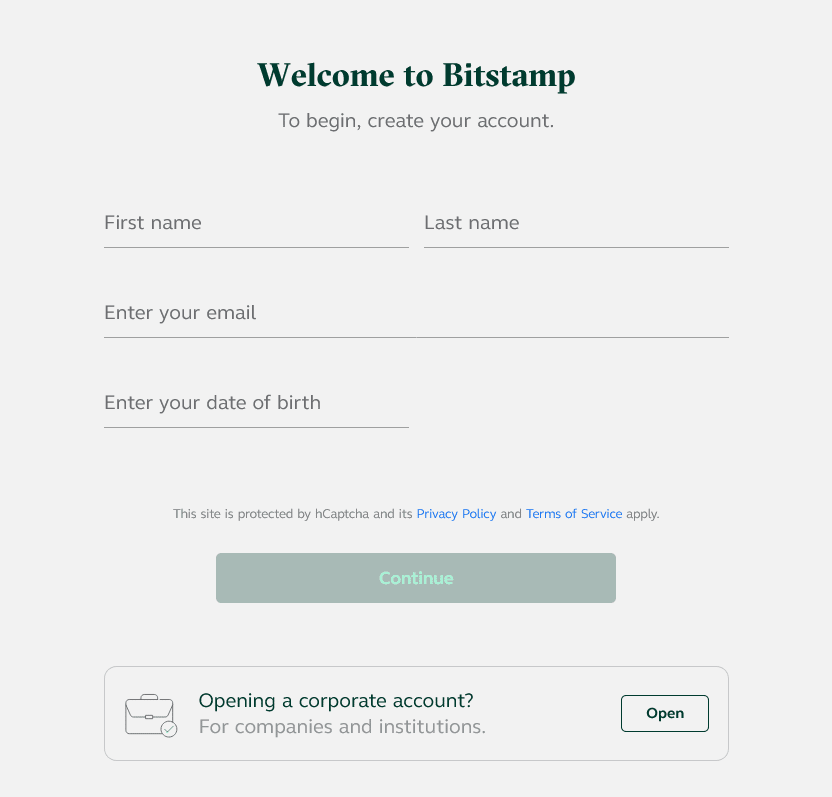 bitstamp registrace