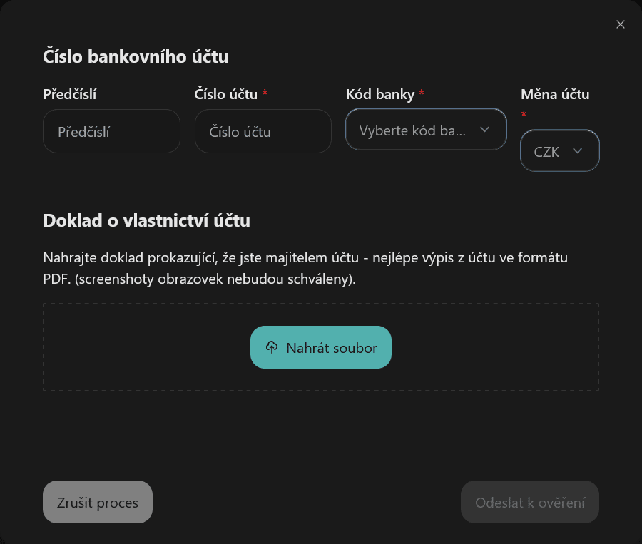 Ověření bankovního účtu by mělo být hotové okamžitě. Zdroj: FastChange