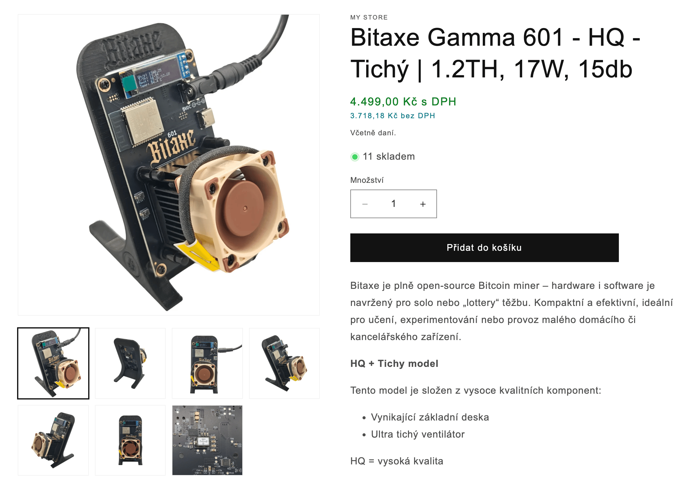 Bitaxe Gamma 601. Zdroj: bitaxe.cz