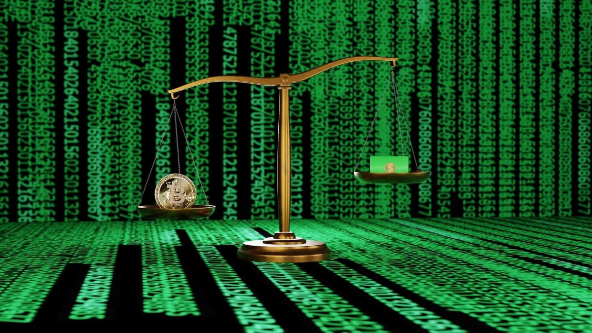 váhy, Bitcoin, dolar