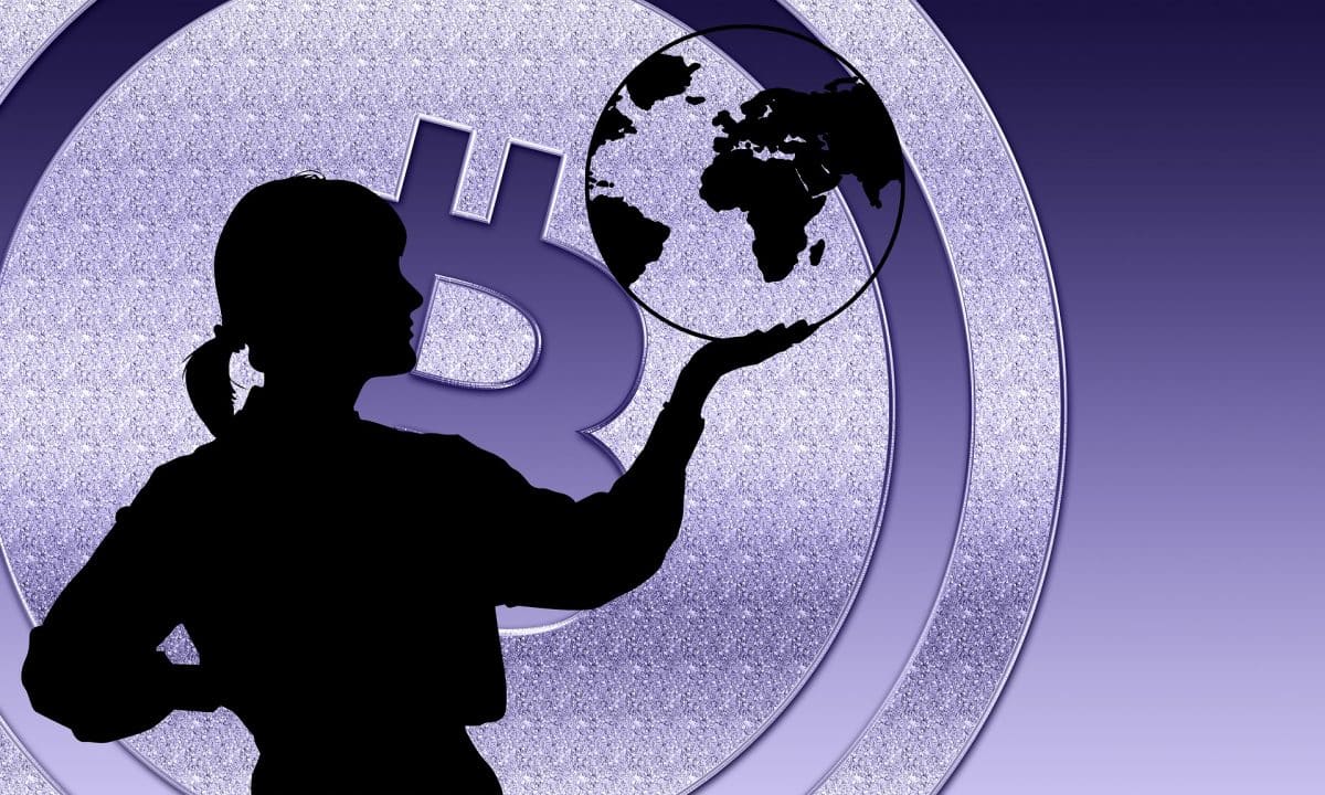 silueta, bitcoin, zeměkoule