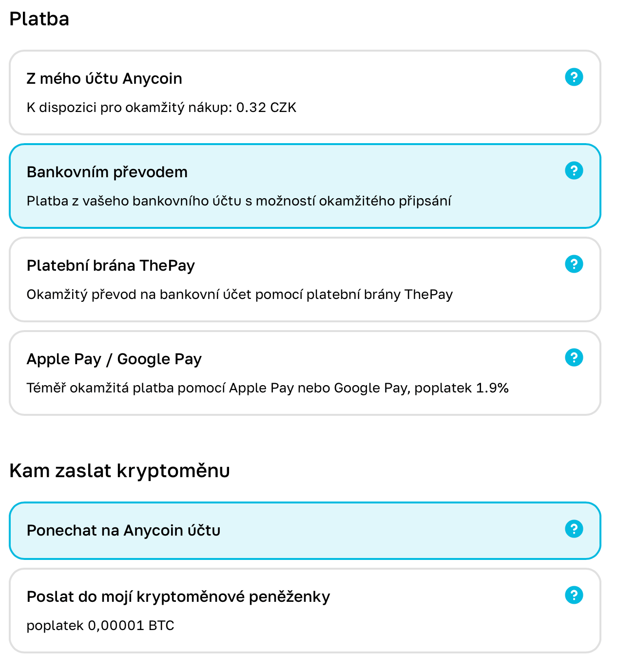 Platba. Zdroj: Anycoin