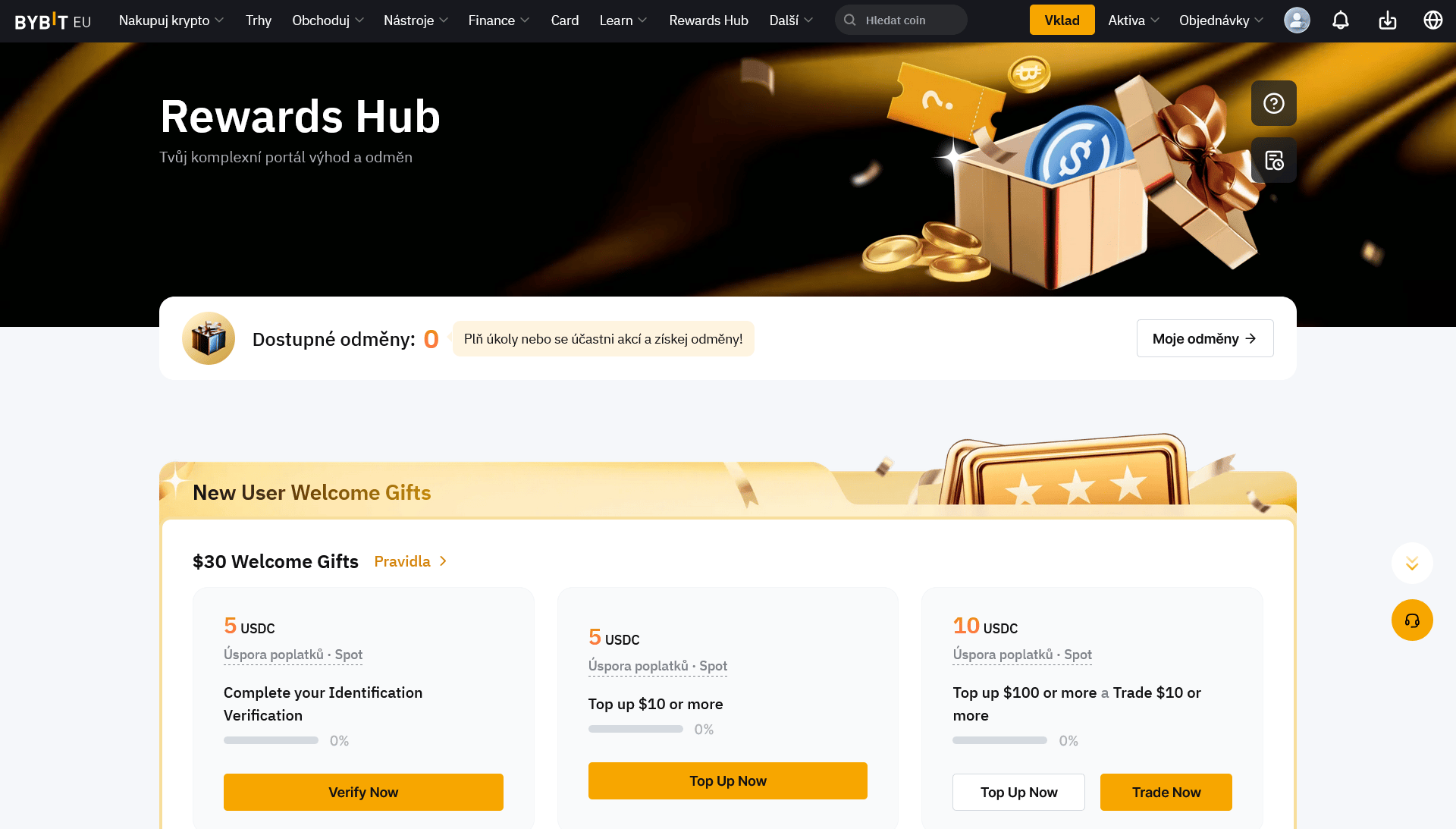 Rewards Hub je určen pro všechny ověřené uživatele. 