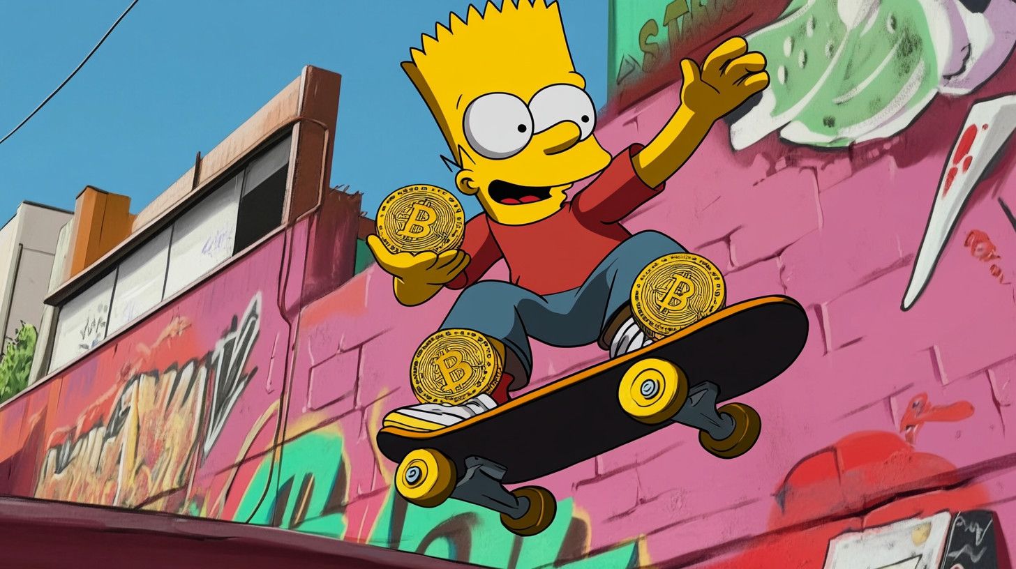 Bitcoin maluje na hodinovém grafu hlavu Barta Simpsona - KRYPTOMAGAZIN.cz
