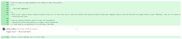 Několik řádků v novém návrhu na vylepšení Bitcoinu je kritizováno jako útok na blockchain.