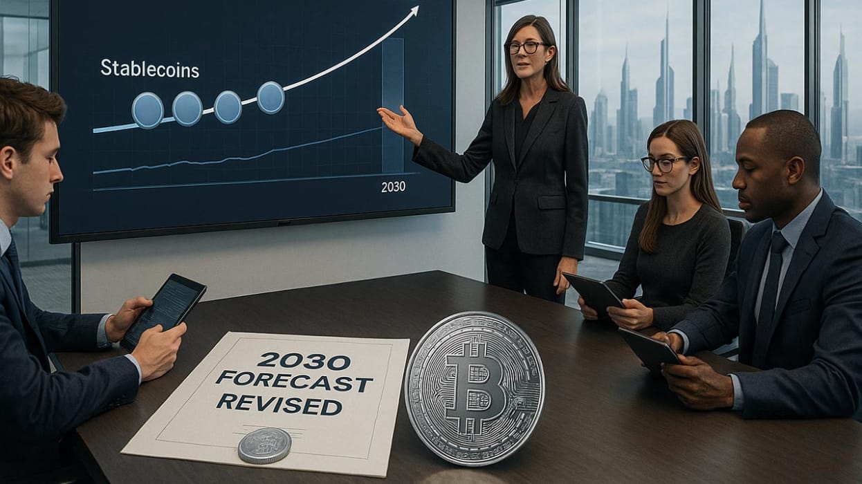 Generální ředitelka ARK Invest upravila prognózu Bitcoinu na 1,2 milionu dolarů – důvodem je vzestup stablecoinů