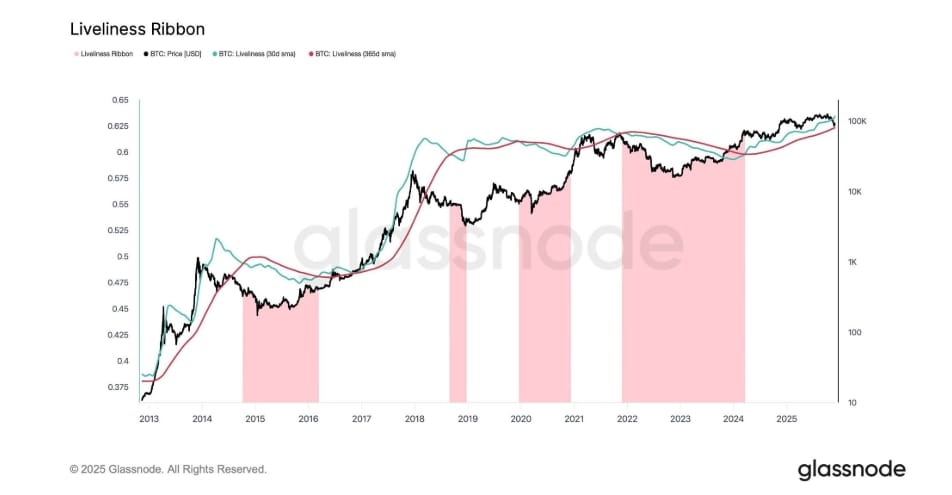 Liveliness Bitcoinu dosáhla nového vrcholu.
