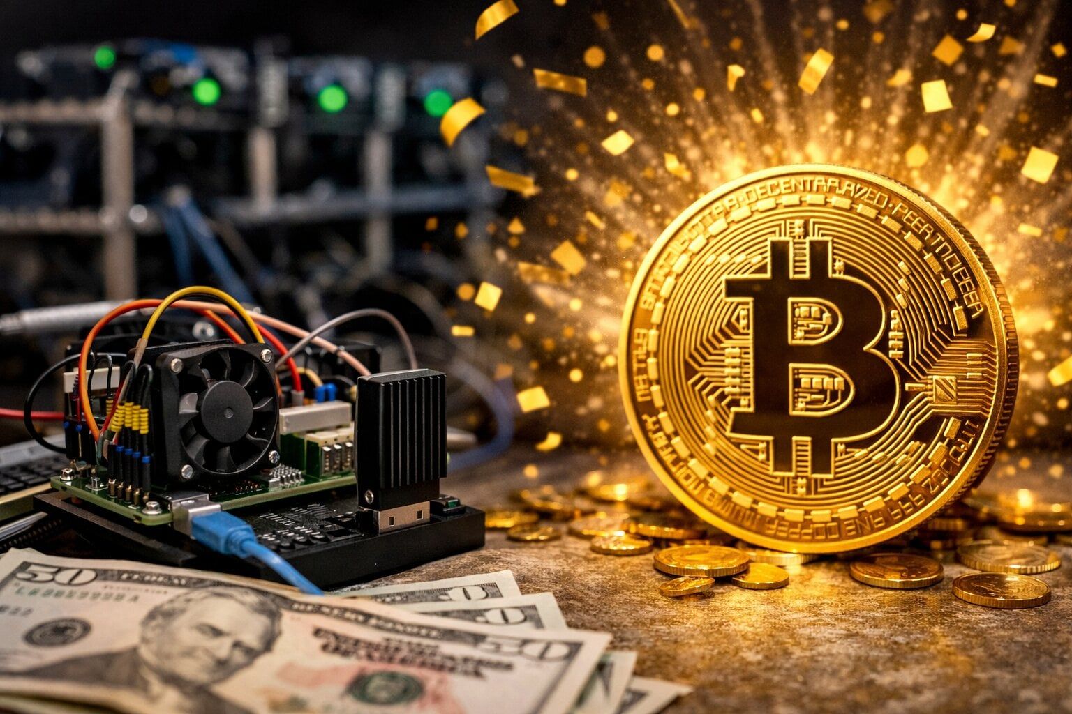 Místo drahých strojů stačilo 75 dolarů. Těžař vyhrál bitcoinovou loterii