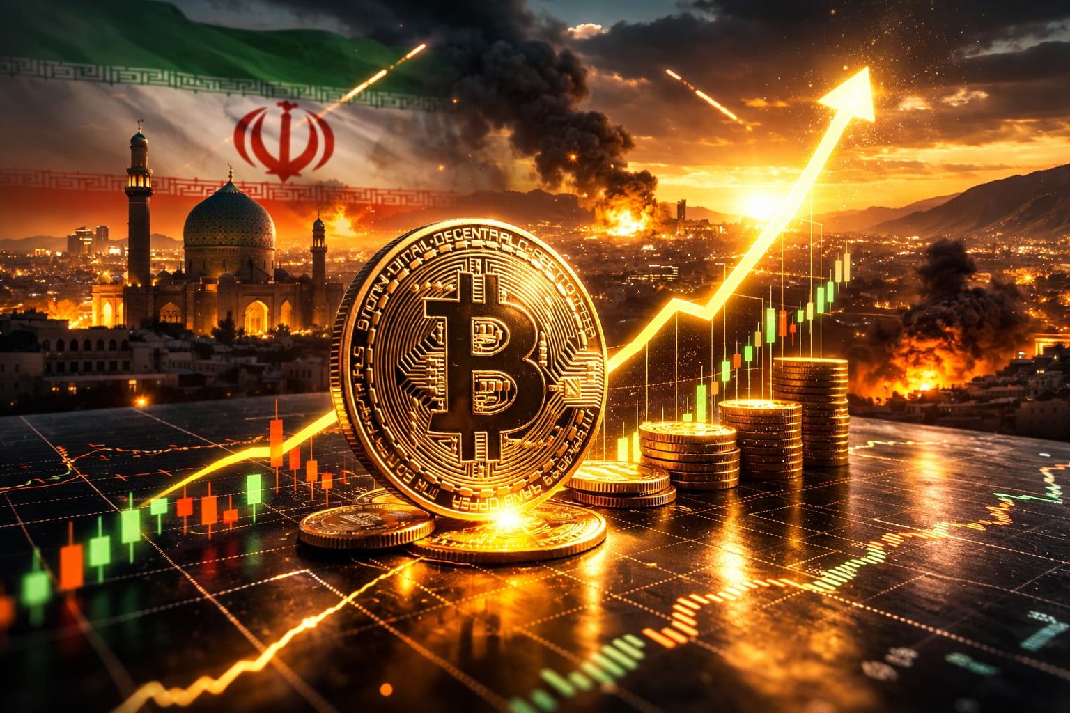 Obchodníci navzdory geopolitice predikují růst bitcoinu na 74 000 USD