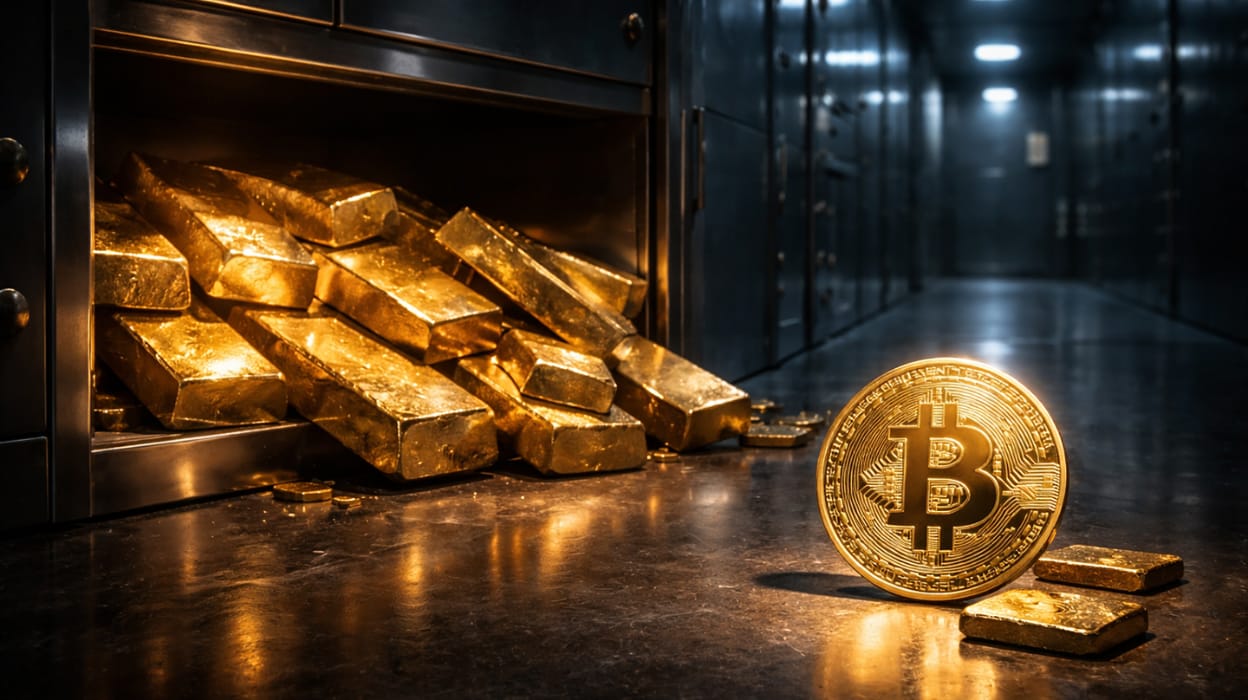 Pokles zlata trvá devátý den v řadě: Jak reaguje Bitcoin?