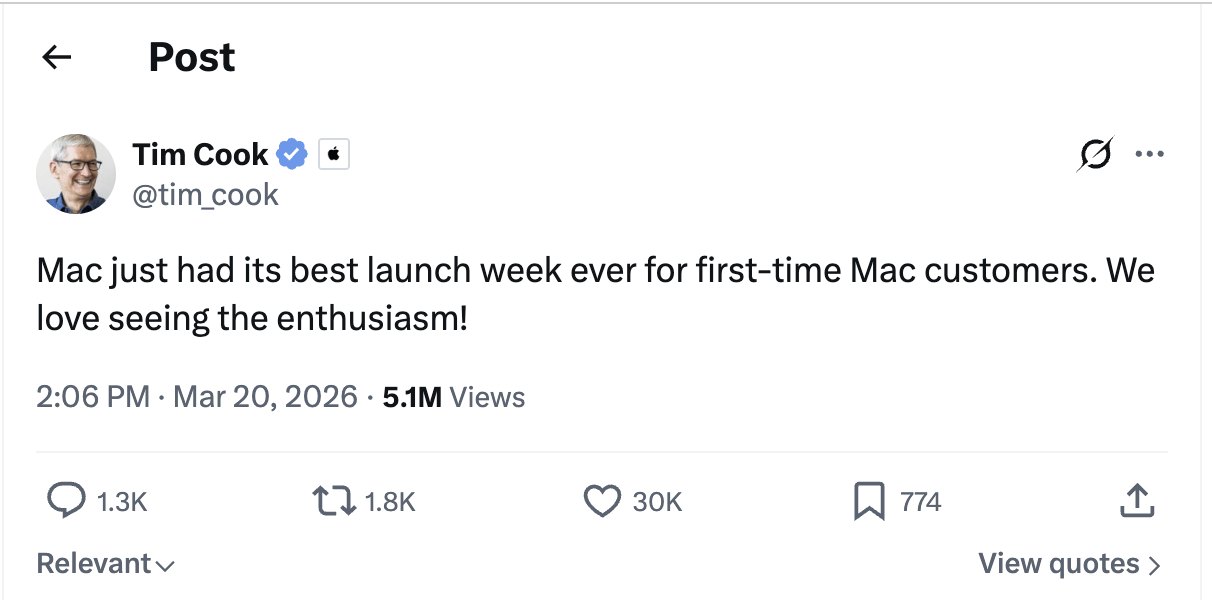 MacBook Neo není hlavně o okamžitém zisku