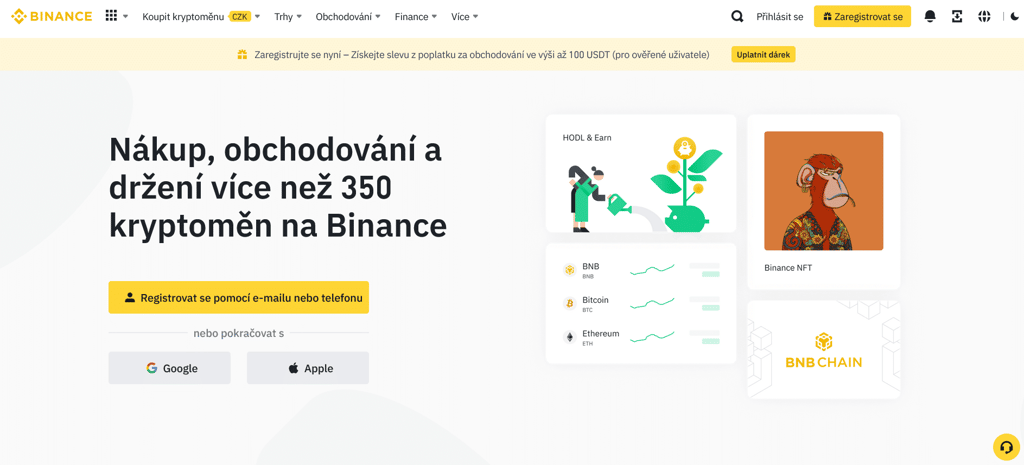 registrace binance