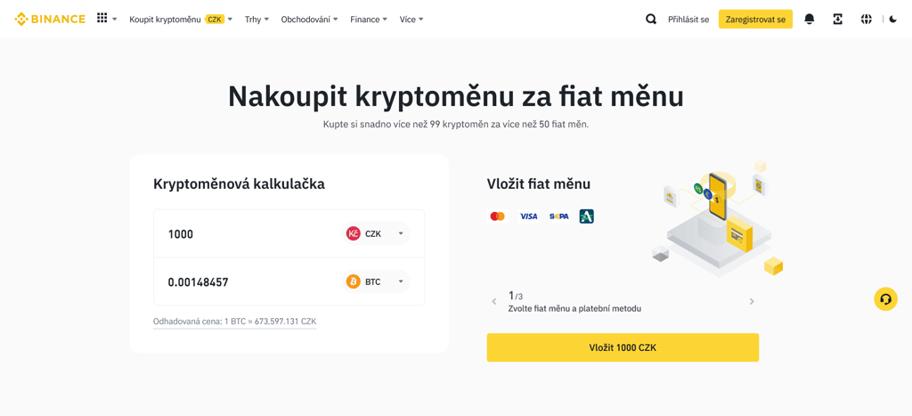 binance nákup kryptoměny
