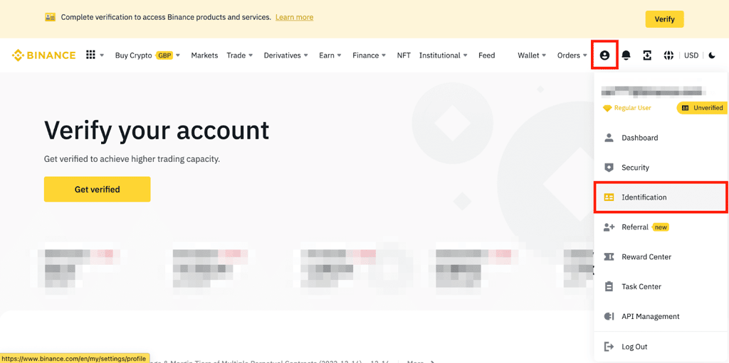 ověření totožnosti KYC Binance