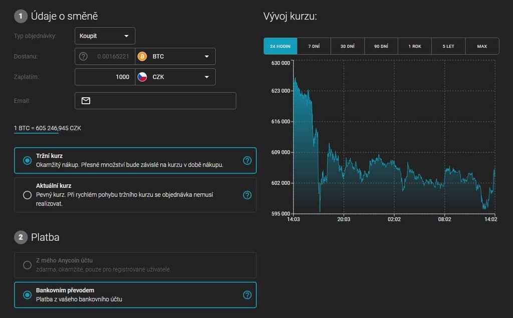 Jak koupit bitcoin na anycoin