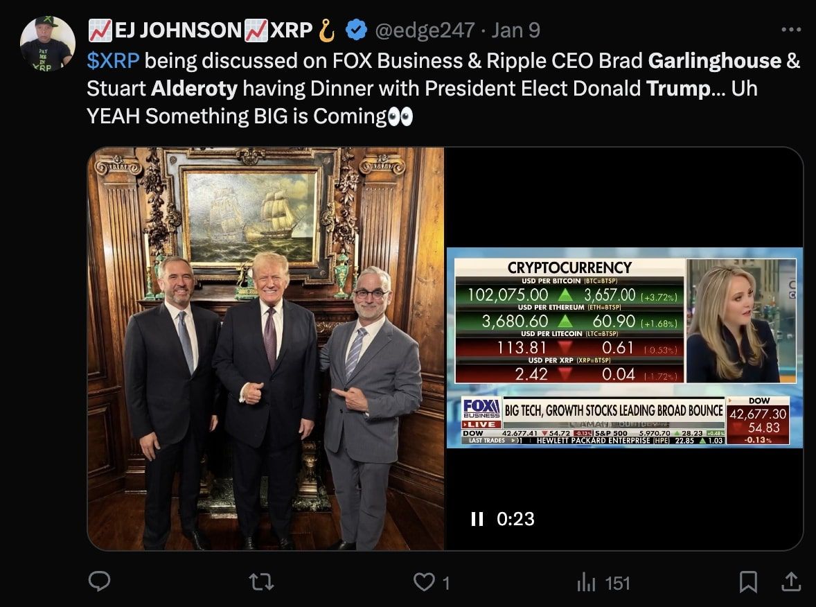 Garlinghouse a Alderoty večeřeli s Trumpem. 