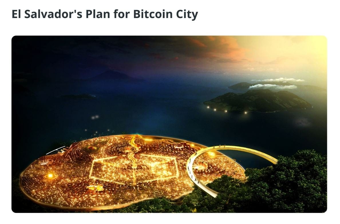 Koncept Bitcoin City v Salvadoru. Zdroj: Dezeen