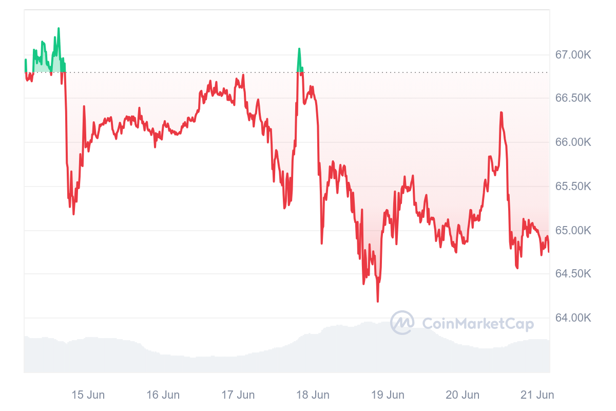 Bitcoin klesl za posledních sedm dní o 3,15 %.