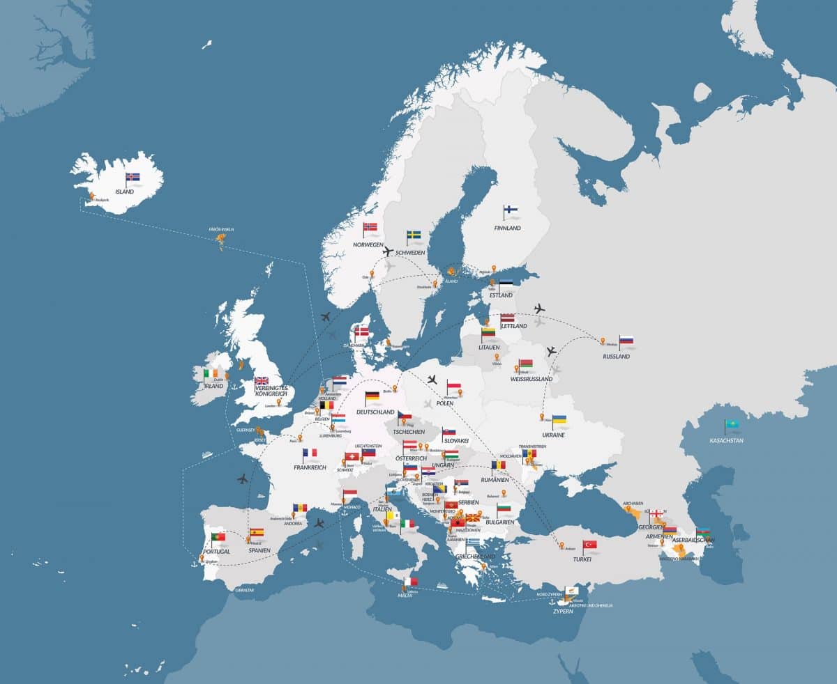 mapa, Evropa