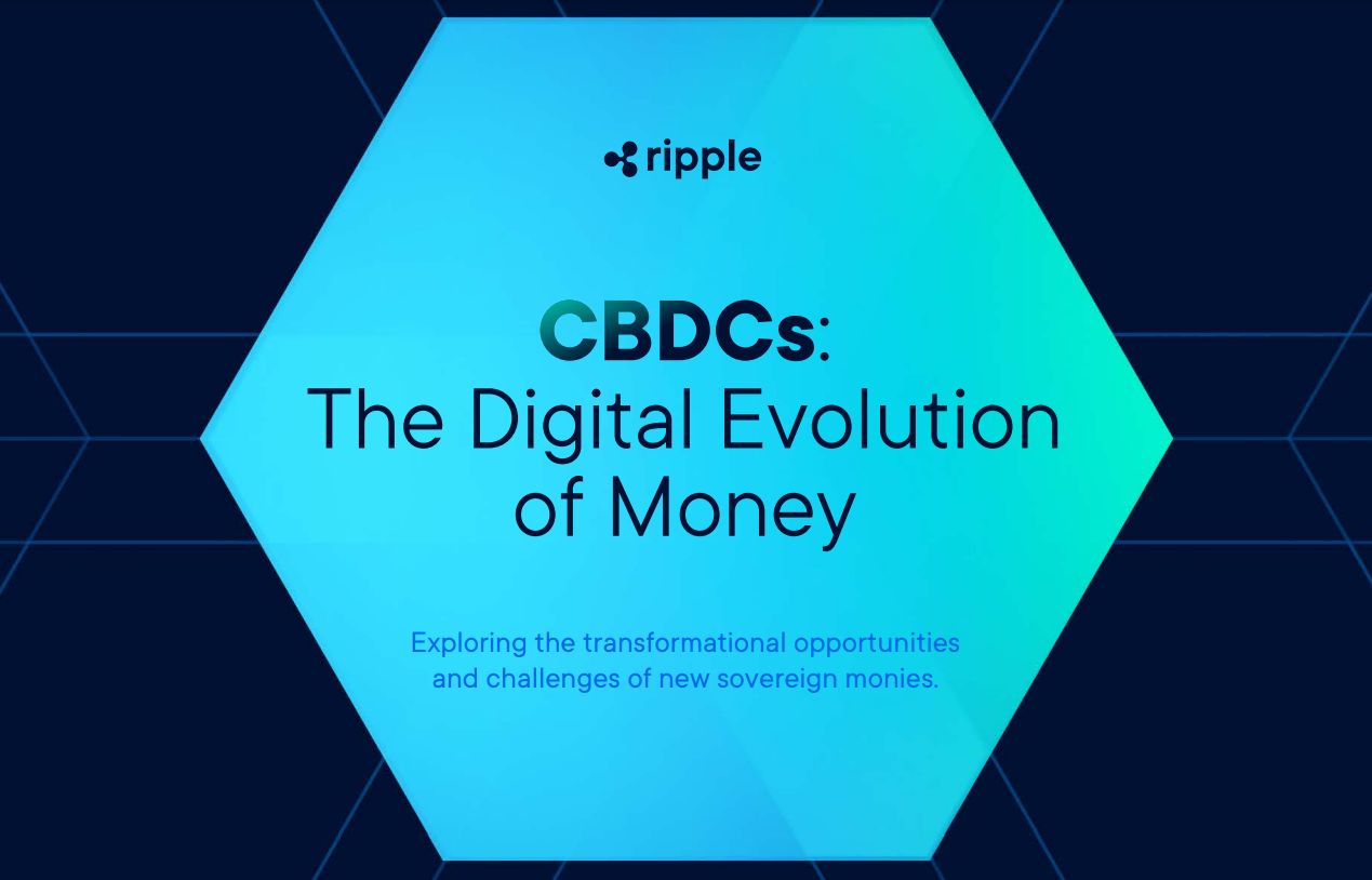 Titulní stránka bílé knihy o digitálních měnách centrálních bank (CBDC) vydané společností Ripple (zdroj: ripple.com).