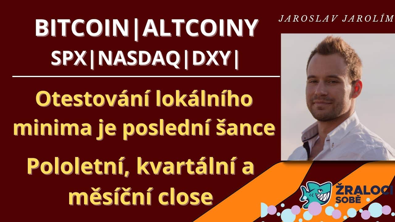 Bitcoin live stream – Otestování lokálního minima – Pololetní, kvartální a měsíční close