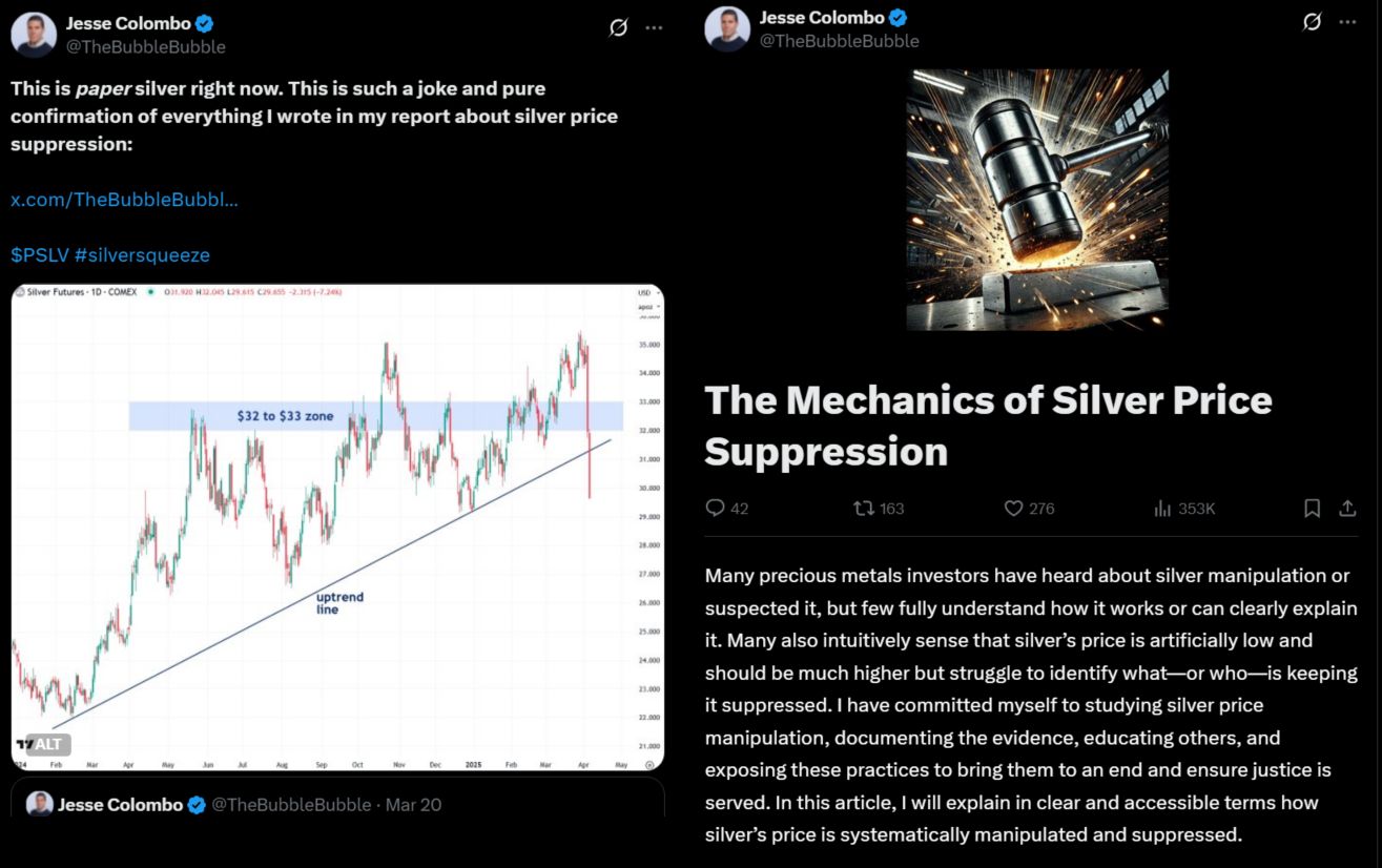 Proces potlačování ceny stříbra, 
