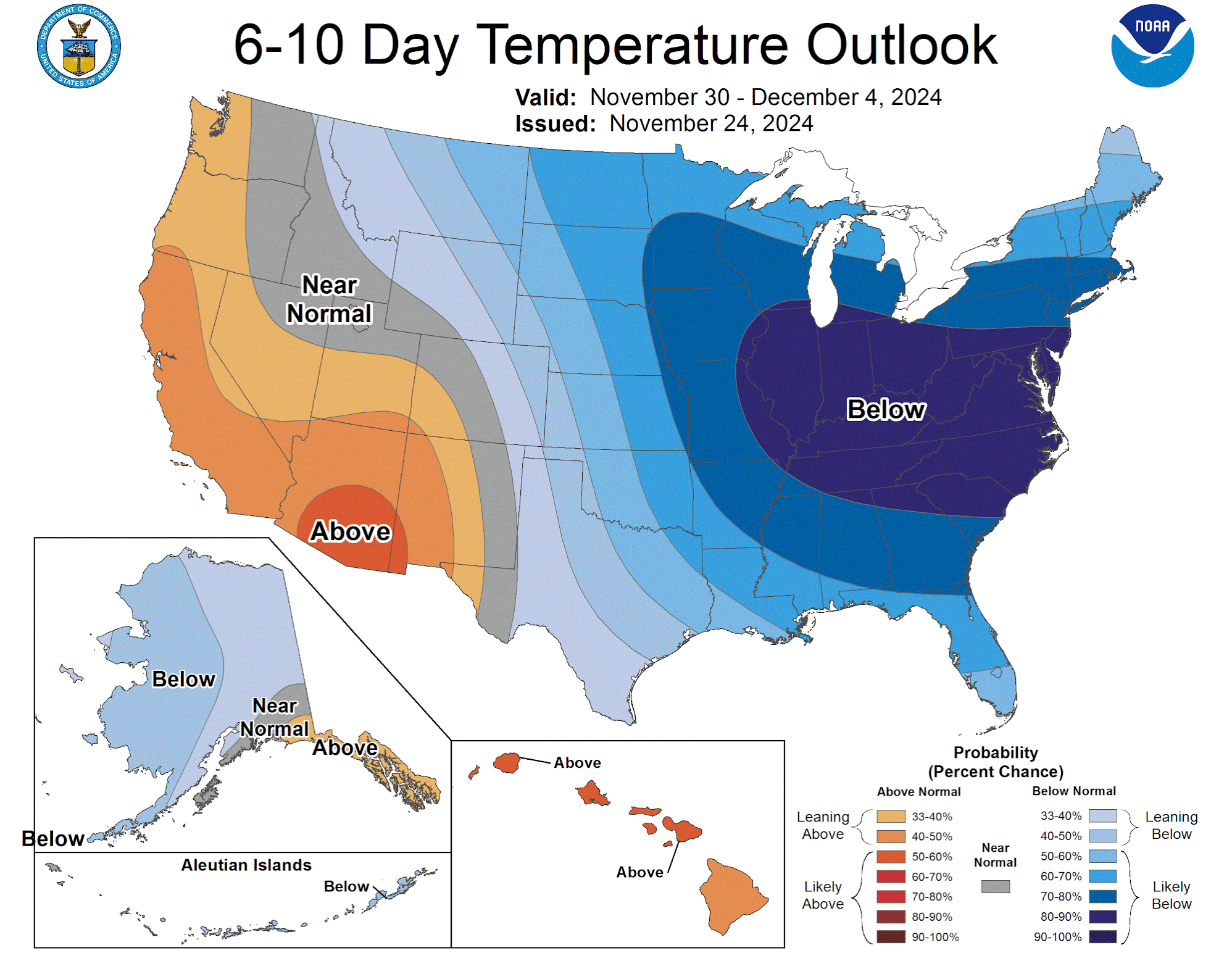 Spotřeba energie a vytápění v USA. Zdroj: NOAA