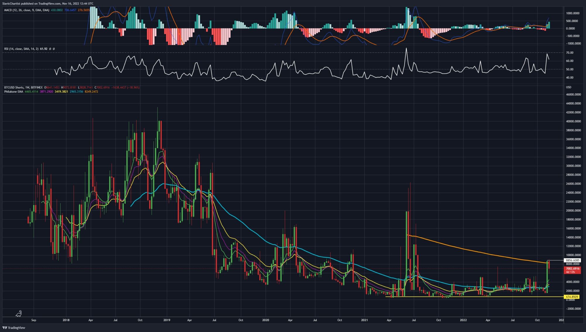 Technická analýza Bitcoinových krátkých pozic. Burza Bitfinex. 