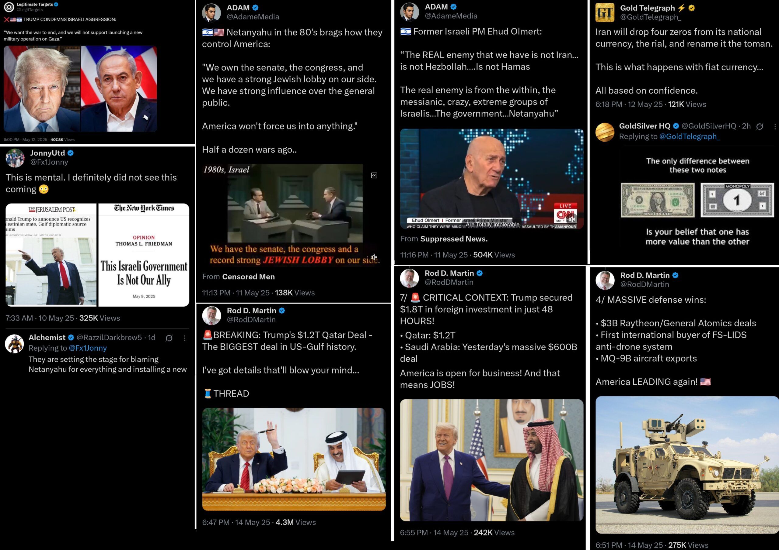 Donald Trump na Blízkém východě, zdroj: x.com