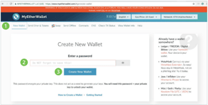 Vytvoření peněženky MyEtherWallet