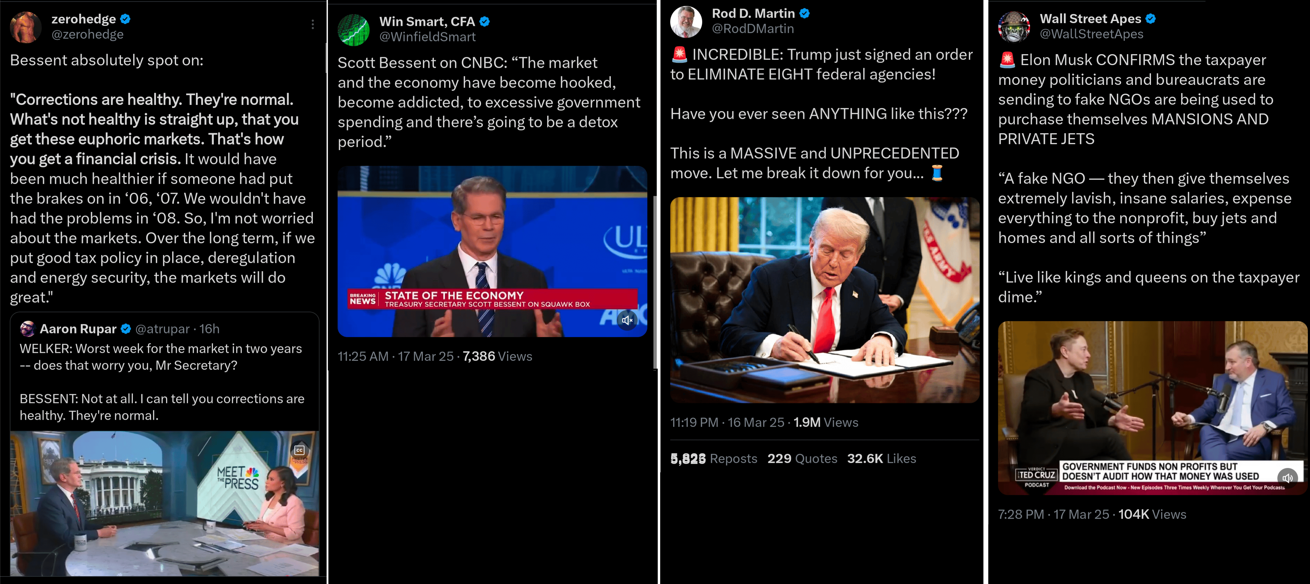 Scott Bessent, Donald trump a ELon Musk, 