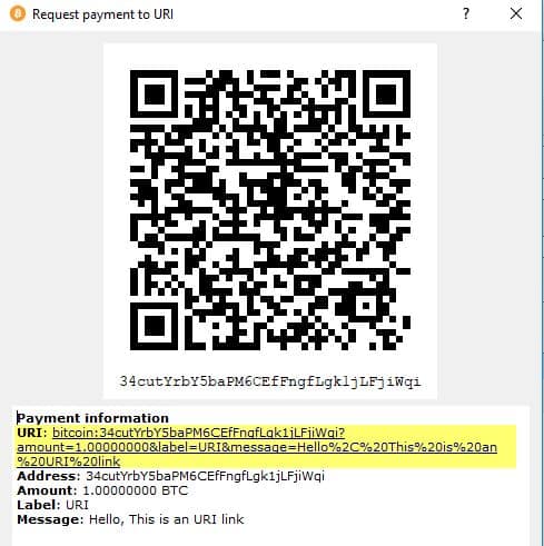 Bitcoin platební URL