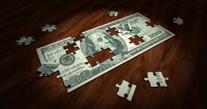 bankovka, dolar, puzzle