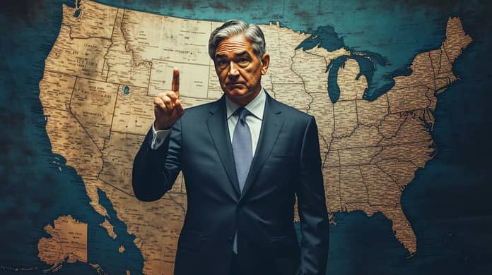 Fed Jerome Powell USA recese varování midjourney