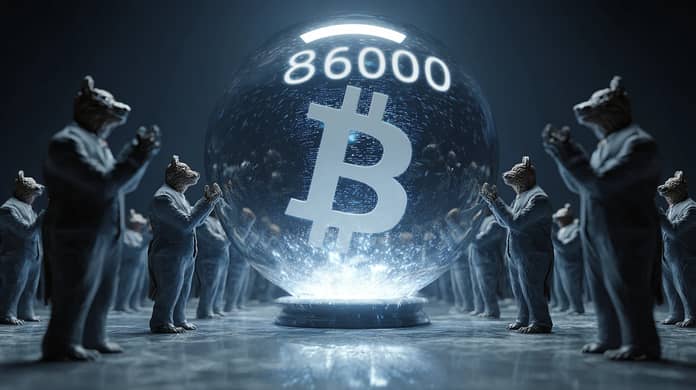 bitcoin btc medvedi 86000 USD pokles cena Midjourney