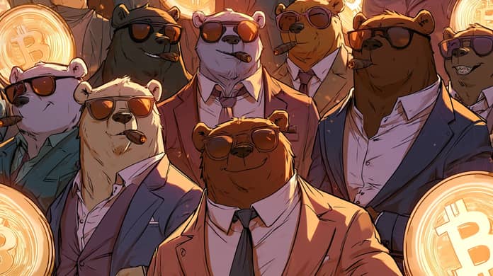 bitcoin btc bear opce oslava pokles usd Midjourney nahledovy obrazek