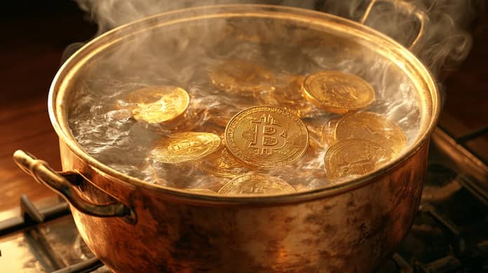 bitcoin btc klid var rust propad Midjourney nahledovy obrazek
