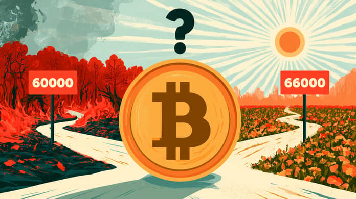 btc bitcoin rozcesti 60000 66000 Midjourney nahledovy obrazek