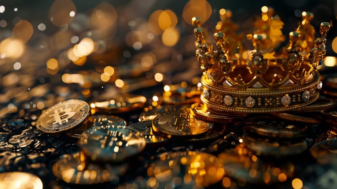 bitcoin btc koruna král dominance objemy zlato