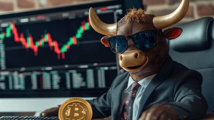 bitcoin btc býčí růst cena graf