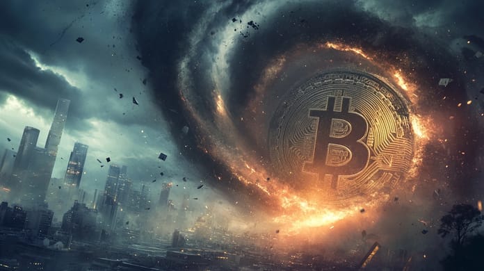 bitcoin btc volatilita bouře midjourney