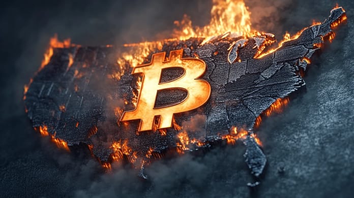 bitcoin btc USA mapa USD ETF pokles GBTC midjourney