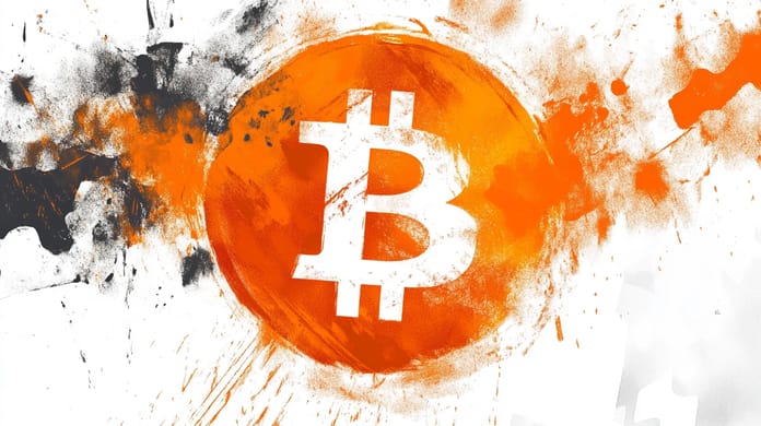 bitcoin btc logo oranžová midjourney