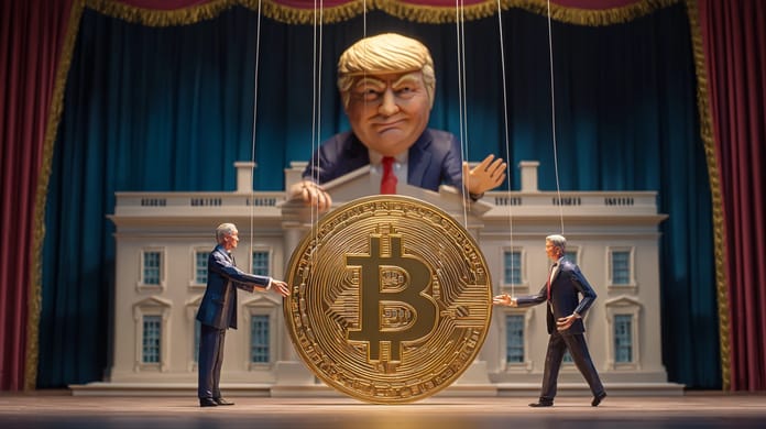 bitcoin btc Donald Trump Bily dum USA Midjourney