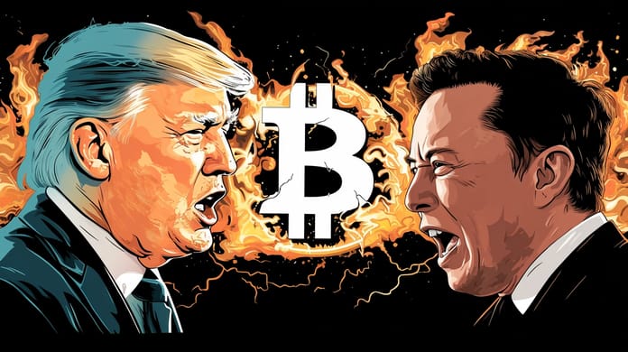 bitcoin btc Elon Musk Donald Trump USA problém Midjourney