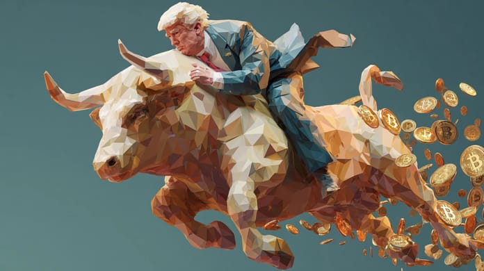bitcoin btc USA Donald Trump býci trh Midjourney